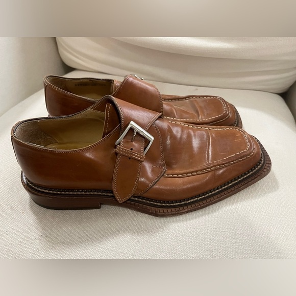 Vintage Brassboot Leather Monk Strap Buckle Loafer Dress Shoe 10.5 Made in Italy - Picture 2 of 4